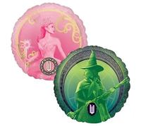 Anagram Wicked Glinda Elphaba - Globo cuadrado de aluminio, 17 pulgadas, multicolor de doble cara