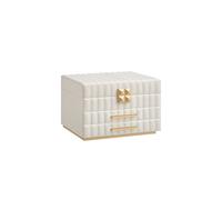 ANAH Colección - Caja Joyero de 3 Capas con Espejo Blanco Nube