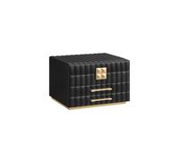 ANAH Colección - Caja Joyero de 3 Capas con Espejo Negro Tinta