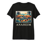 Anaheim California Retro Vintage Horizonte Palm Desierto EE.UU. Ciudad Camiseta Premium