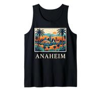 Anaheim California Retro Vintage Horizonte Palm Desierto EE.UU. Ciudad Camiseta sin Mangas