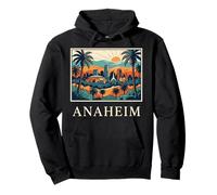Anaheim California Retro Vintage Horizonte Palm Desierto EE.UU. Ciudad Sudadera con Capucha