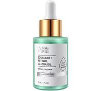 ANAiRUi Aceite de Jojoba, que contiene Retinol y Escualeno, 100% Puro, Natural y Prensado en Frío para Cabello, Cara, Cuerpo, Uñas, Jojoba Oil, Botella de Vidrio + Pipeta, 30ml
