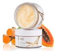 ANAiRUi Bálsamo limpiador con cúrcuma papaya, desmaquillante de cúrcuma para limpieza facial, exfoliante, reducción de manchas oscuras, acné, piel lisa, limpiador de la piel, 3.5 oz