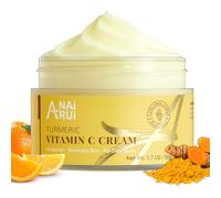 ANAiRUi Crema facial de cúrcuma con vitamina C, crema facial hidratante de colágeno para piel seca, crema facial de cúrcuma con vitamina C de uso diario para manchas oscuras, arrugas 50g
