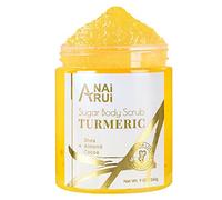 ANAiRUi Exfoliante Corporal Cúrcuma, exfoliante facial, adecuado para manchas oscuras hiperpigmentadas en el cuerpo y la cara, exfoliante, hidratante y exfoliante facial, aroma naranja dulce, 260g