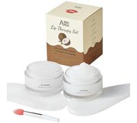 ANAirui - Juego de cuidado de labios de coco, karité y vitamina E, exfoliante y bálsamo nutritivo para labios agrietados, secos y sensibles - Reparadora nocturna hidratación intensa