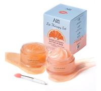 ANAiRUi Lip Care Kit - 2 en 1 Exfoliante Labial con Azúcar, Mascarilla Labial con Manteca - Repara Arrugas, Labios Secos, Agrietados, Descamados Bálsamo Labial, Exfoliante Repara Labios (Pomelo)