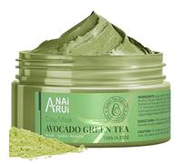 ANAiRUi Mascarilla de barro con avocado y té verde, marcarilla facial hidratante detoxante, desobstruye los poros, elimina los punto negros, reducir manchas y acné, 120g
