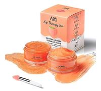 ANAiRUi Set De Bálsamo Labial y Exfoliante Labial, Set De Cuidado Labial, Mascarilla Durmiente Labial y Exfoliante Labios De Azúcar, Reparador Para Labios Secos, Agrietados y Descamados (Melocotón)