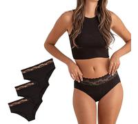 ANAISSA Braga Menstrual de Algodón para Flujo Abundante Lola | Reutilizable, Antifugas y Cómoda | Pack 3 Bragas
