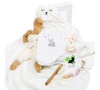 ANAITZ Set Regalo Bebé Premium - Manta 80x80, Body Pintado a Mano, Peluche y Accesorios - Cesta Bebé para Recién Nacido, Regalo Nacimiento o Baby Shower