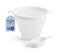 Anakel Home Filtro de Cafetera Universal Permanente de Nylon 1x6 con Cuchara para Sustituir Filtros de Papel de Cafetera | 13Øx10cm, Reutilizable, Color Blanco