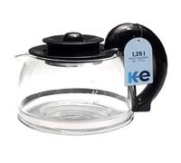 Anakel Home Jarra Cafetera Universal Compatible con Cafetera Americana o de Goteo Eléctrica | Jarra Abombada, Vidrio, Tapa Antigoteo con Altura Regulable 11,5-13 cm, 1.25l de Capacidad