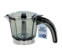 Anakel Home Recambio Jarra de Cafetera 7313284919 Compatible con Cafetera Eléctrica Delonghi Alicia Plus EMKM4.B | Repuesto Original, Color Gris, 4 Tazas