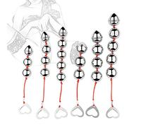 Anal Beads Cadena anal con 3/4/5 bolas Plug anal de metal Butt Plug con bucle de retorno Estimulación de la próstata Masturbador de ano Juguete sexual fetiche para hombres(Ø30mm,3 Kugeln)
