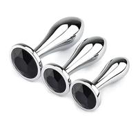 Anal Butt Plug Anal Butt Plug Juego de 3 piezas Metal Anal Butt Plug con Crystal Diamond Principiante Juguetes sexuales anales para adultos Unisex Ano Sex Machine(Black)