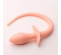 Anal Butt Plug cola de cerdo Butt Plug Bullet mujeres Anal Plug lesbiana Fairy Gspot juguetes sexuales para mujeres juegos(Flesh)