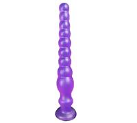 Anal Butt Plug Colorido Largo Anal Bead Anal Plug Consolador Abridor de ano Culo Juguete sexual para hombres Mujeres G-Spot Masturbador Erótico Butt Plug Adultos(Purple,S)