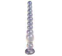 Anal Butt Plug Colorido Largo Anal Bead Anal Plug Consolador Abridor de ano Culo Juguete sexual para hombres Mujeres G-Spot Masturbador Erótico Butt Plug Adultos(Transparent,S)