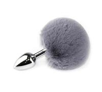 Anal Butt Plug Conejo Anal Plug Juguete Sexual Aleación Felpa Anal Plug Cosplay Linda Cola Anal Juguete Erótico para Pareja Hombre Mujer Gay Accesorios Sexuales Exóticos(Gray)