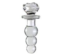 Anal Butt Plug juguetes sexuales para mujeres producto adulto masturbador Anal grano transparente forma de flor Anal Plug máquina sexual consolador de vidrio(S)