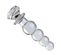Anal Butt Plug juguetes sexuales para mujeres producto adulto masturbador Anal grano transparente forma de flor Anal Plug máquina sexual consolador de vidrio(M)