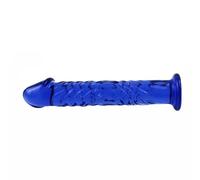 Anal Buttplug 3 colores consolador de cristal pene postizo cuentas anales de cristal Butt Plug máquina sexual punto G juguetes de masturbación para mujeres(Blue)