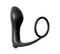 Anal Fantasy PIPEDREAM - Ass-Gasm Anillo con Plug Vibrador - Negro