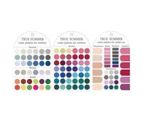 Análisis De Color Tarjetas Acrílico Con Collar De Perlas | Personal Color | Tres tarjetas de colores acrílicos con cadena para combinar el color de la ropa y el maquillaje para el tipo de color