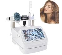 Analizador Cuero Cabelludo Alta Frecuencia 5 En 1 | Detector de folículos | Con Microscopio 200X y Lupa de Piel, Máquina de Análisis Profundo y Masaje Estimulante (White)