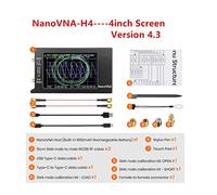 Analizador de espectro, Analizador de red vectorial de 4 pulgadas VNA-H4 actualizado 10k-1.5GHz HF VHF UHF Analizador de antena Versión 4.3 con ranura for tarjeta SD(NanoVNA-H4)