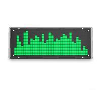 Analizador de espectro musical con medidor VU estéreo de 32 bits, 8 efectos y control automático de brillo, alimentado por USB con procesamiento de audio FFT (blanco)