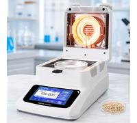 Analizador de humedad, balance halógeno de 120 g con panel táctil de 5 pulgadas, curva de humedad en tiempo real, exportación de datos RS-232 para alimentos, agricultura e industria