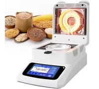 Analizador de humedad, pantalla de 5 pulgadas, temperatura ajustable de 40 a 230 °C, 3 opciones de apagado, 3 modos de calefacción, capacidad de 120 g para alimentos, plantas, materiales de