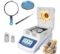 Analizador digital de humedad halógena, capacidad de 50/100 g, medidor electrónico de humedad con pantalla táctil, modo dual automático/temporizado(100g/0.002g)