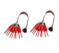 Analizador lógico Juego de ganchos de prueba macho de 20 pines, cable de 20 cm con clips retráctiles, alambre de cobre para uso doméstico e industrial, compatible con analizadores lógicos USB (rojo)
