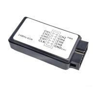 Analizador lógico portátil 24M 8CH interfaz USB para Arduino para frambuesa Pi FPGA - Osciloscopio de almacenamiento digital alternativo para análisis SPI I2C - Carcasa de PC negra - 63 x 33 x 10 mm