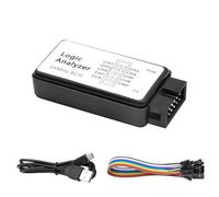 Analizador lógico, QIQIAZI USB Logic Analyzer 8 canales 24 MHZ 5PF con cable USB y cable de conexión compatible con Arduino