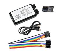 Analizador Lógico USB 8 Canales 24MHz, Logic Analyzer Compatible con Arduino, Captura Señales Digitales 0-5V, Soporte SPI I2C UART RS232 1-Wire, Incluye Cable USB y Cinta de Conexión para Desarrollo