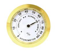 Analog Hygrometer, Humidity Meter, Battery-Free High Accuracy Construction Stainless Steel Glass Cover Easy Calibration, Hygrometer Tools for Humidor Cabinets and Cans Maintenance
