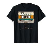 Analog Soul Cassette Tape Heart Vintage 90s Music Lover Camiseta