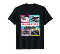 Analog Soul Retro Vintage Casete Vinilo Cámara Estética Camiseta