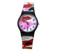 Analog Watch Kids - Impermeable Camuflaje Quartz, Wristwatch Fun Learning, Timepiece Sports Outdoor, Time Teacher | Timepiece for Girls Boys Perfect Timekeeping Great Birthday Gift, rojo, Se référer