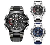 Analoge Und Digitale Uh - 24 x ,Modische Leuchtende Uhr Mit Doppelanzeige,Leuchtende Armbanduhr Mit Lumineszenzbeleuchtung - für Sport, Freizeit, Business, Büro, formelle Anlässe und tägliches Pendeln