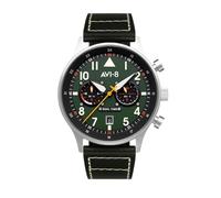 Analógico Modelo AVI-8 AV-4088-02 Carey Dual Time 44mm 5ATM. Marca Wristwatch