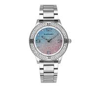 Radiant Reloj analógico para Mujer Colección Frozen. Reloj Plateado con Brazalete y Esfera degradada de Rosa a Azul con Glitter. Bisel con pedrería. 3ATM. 38mm.