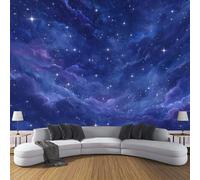ANALTIRCE Papel Pintado Magia Universo 352×250cm Fotomurales, Fondo De Pantalla XXL Cielo Estrellado Decoración De Pared, Azul Fotográficos Decorativos Sala Cuarto Oficina Salón