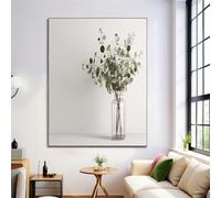 ANALTIRCE Ramas Eucalipto Plantas Su Stampa Su Tela Con Blanco Naturaleza Muerta Jarrón, Poster Decorativi Arte Da Parete Per Arredo Moderno Soggiorno, Misura 60×80 cm Senza Cornice