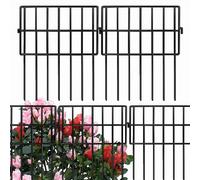 ANAMPION Valla de jardín, total 330cm largo x 43cm alto,10 elementos de valla metal,Valla Decorativa de Jardín,para barrera animales,Exteriores,Flores,conejo,perro,patio(Cuadrado）